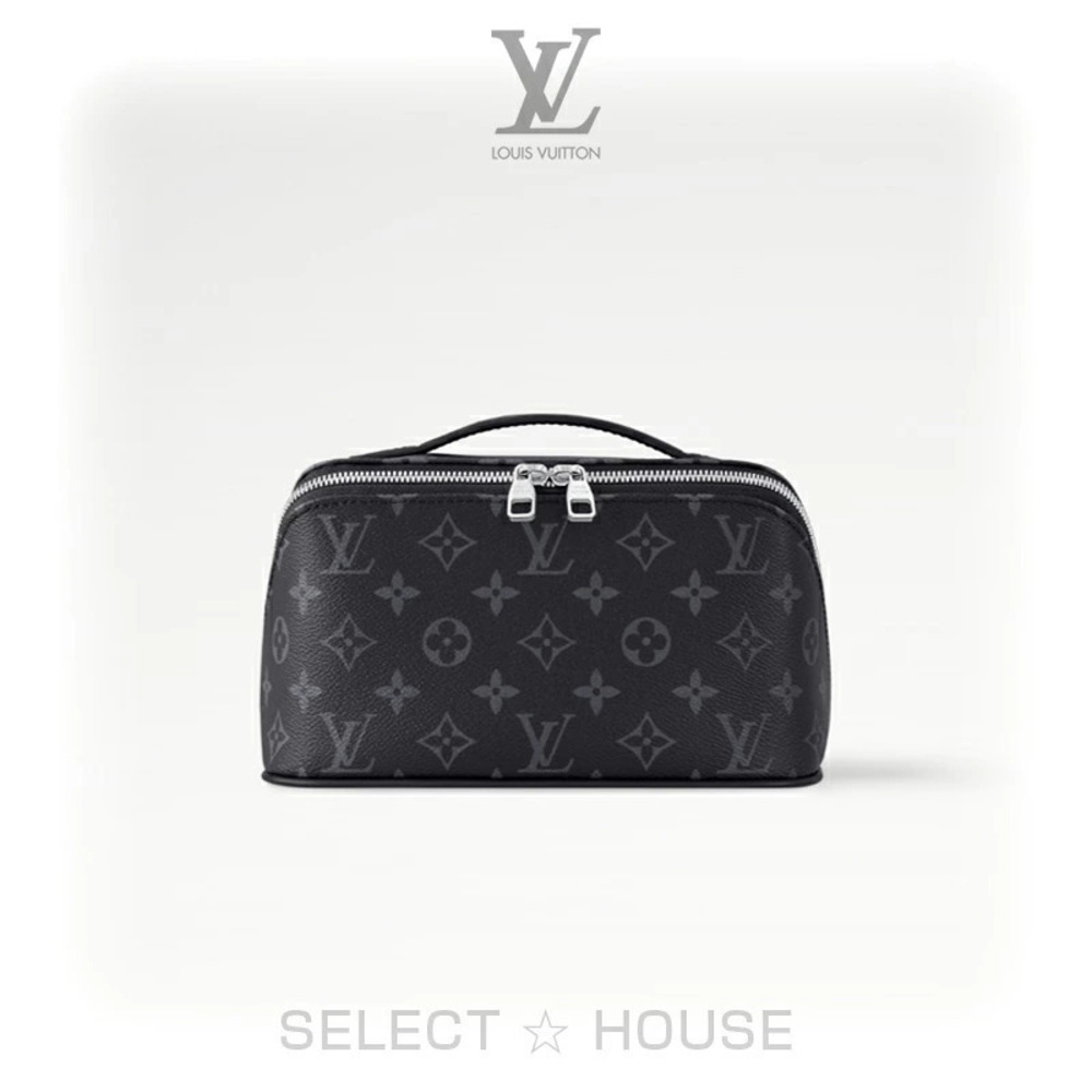 Louis Vuitton Toiletry Monogram Eclipse Canvas Travel Pouch Black